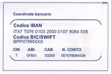 Nuovo codice IBAN della tesoreria comunale